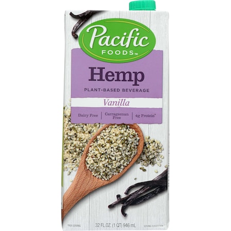 PACIFIC FOODS Pacific Foods Vanilla Hemp Milk 32 fl. oz. Carton, PK12 06601